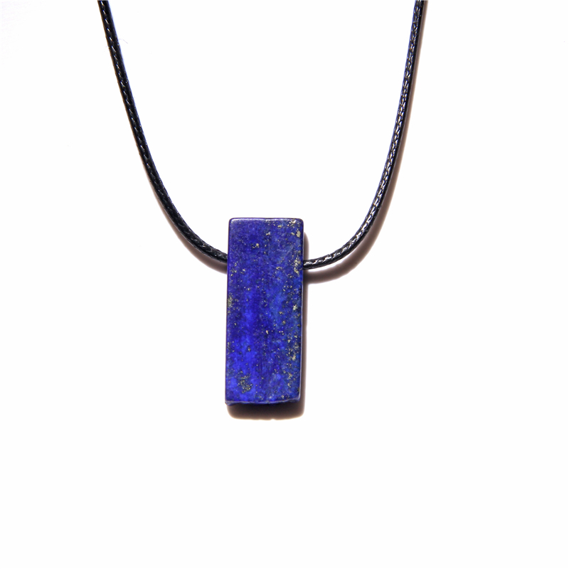 Collier pendentif en pierre naturelle bleu brut lapis lazuli